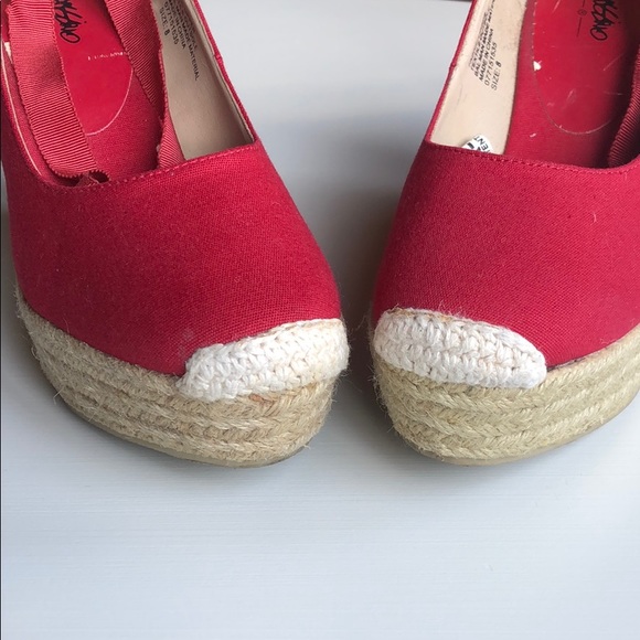 Mossimo | Red Canvas Platform Espadrilles | 8 - Picture 3 of 8